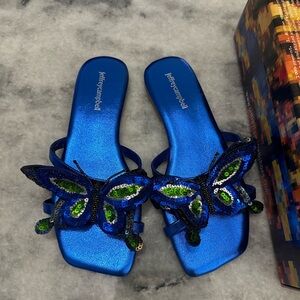 Jeffrey Campbell Blue Butterfly Embellished Women's Sandals- Size 8 (39)